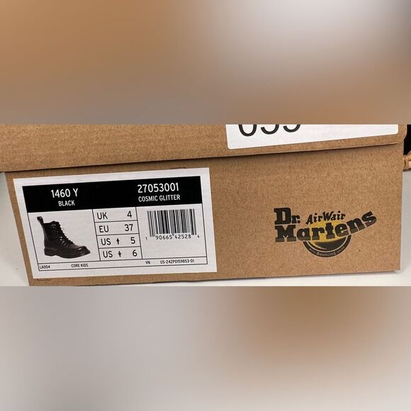 NEW Dr. Martens 1460 Y Cosmic Glitter Black Combat Boots Juniors 6, Women’s US 6 - Picture 9 of 13